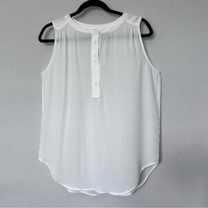 LOFT White Sleeveless Button-Front Top Size Small